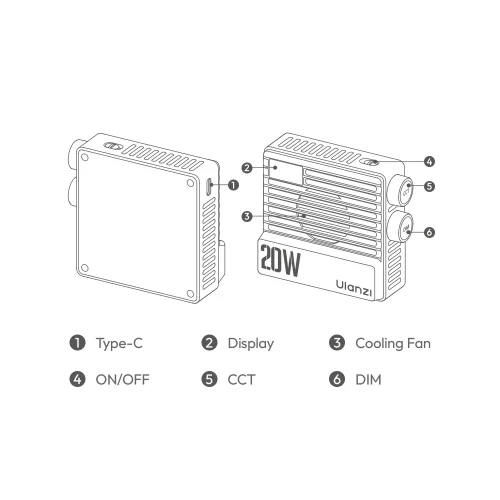 ویدئو لایت اولانزی Ulanzi LE20 20W - Image 2