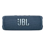 نمای تمام‌رخ اسپیکر JBL Flip 6 سورمه‌ای با طراحی متقارن و لوگوی برجسته