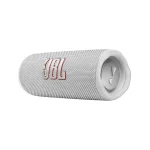اسپیکر JBL Flip 6 سفید در نمای سه‌رخ با طراحی مینیمال و مدرن