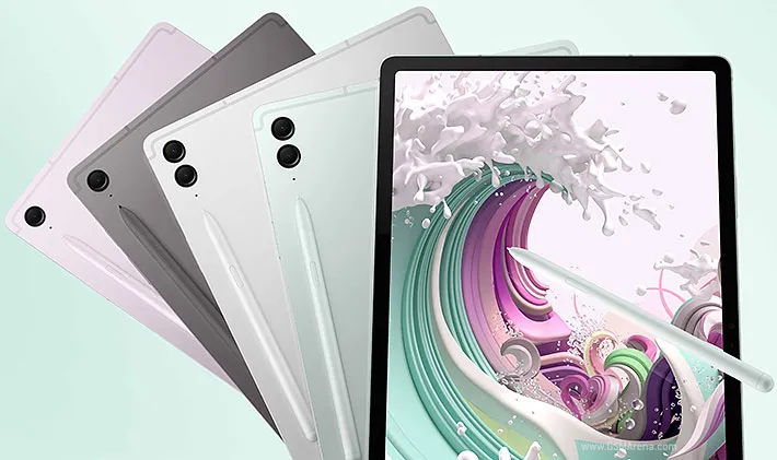 تصویر رنگبندی تبلت سامسونگ Galaxy Tab S9 FE به همراه قلم S Pen