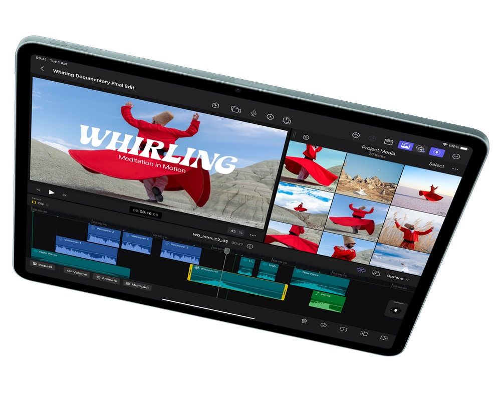 ویرایش ویدیو در iPad Air 13 مدل 2024 با اپلیکیشن حرفه‌ای