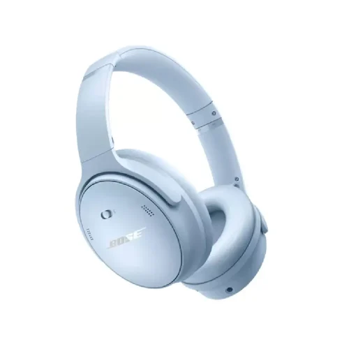 هدفون Bose QuietComfort رنگ آبی روشن با طراحی دورگوشی و حذف نویز فعال
