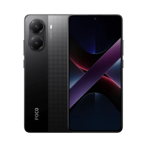 گوشی موبایل شیائومی Poco X7 Pro رنگ مشکی – نمای جلو و پشت