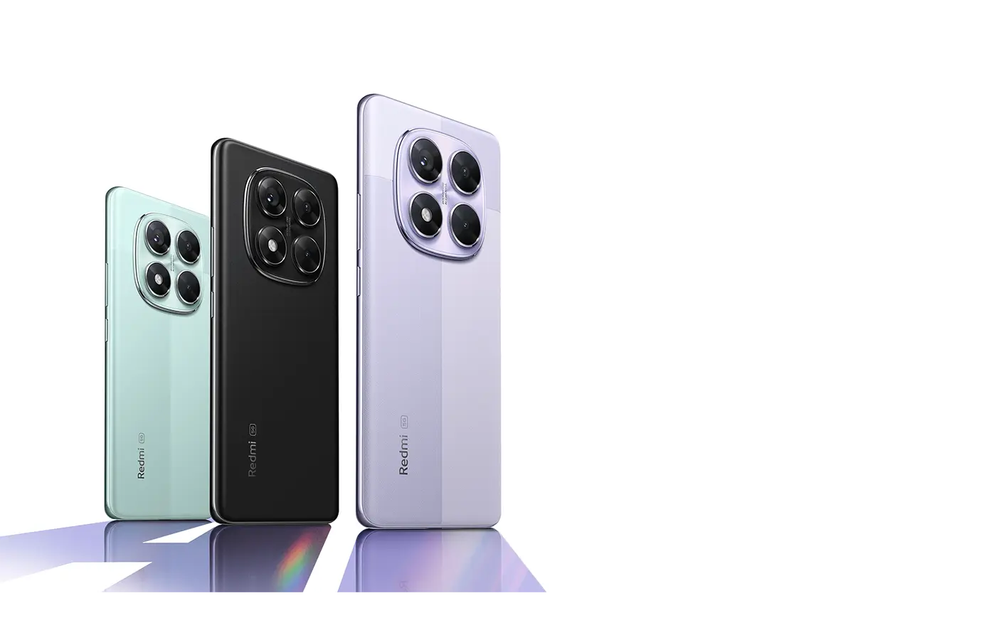 رنگبندی متنوع گوشی Redmi Note 14 Pro Plus 5G در رنگهای آبی، مشکی و بنفش