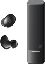 ایرباد بی‌سیم Soundcore A30i رنگ مشکی با طراحی کیس شارژ رژ لبی