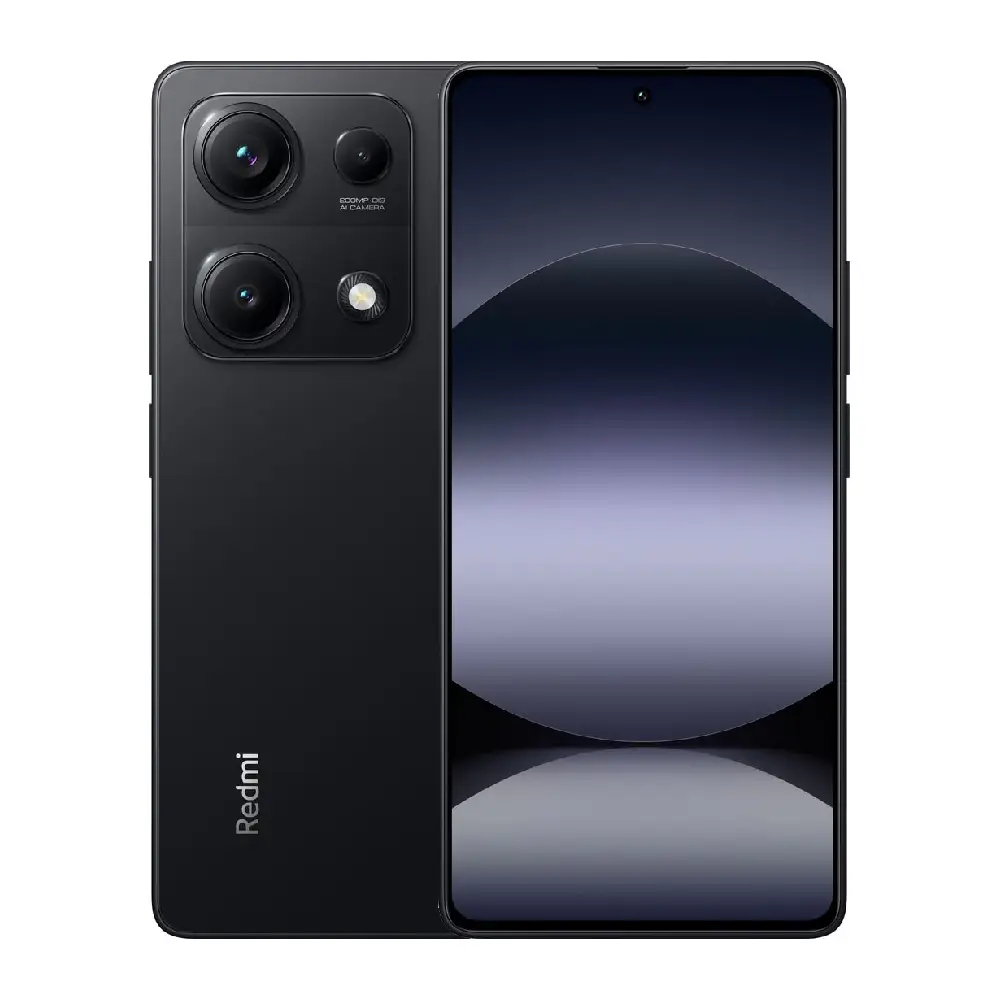 گوشی موبایل شیائومی Redmi Note 14s 4G رنگ مشکی، نمای جلو و پشت