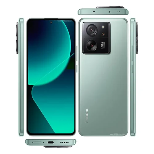 نمای کامل ۶ وجهی گوشی Xiaomi 13T 5G سبز با طراحی مدرن