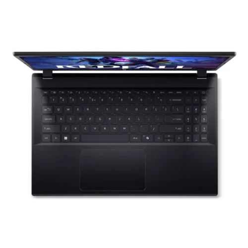 نمای بالا از کیبورد لپ‌تاپ Acer Nitro V 15 با طراحی کامل و تاچ‌پد بزرگ
