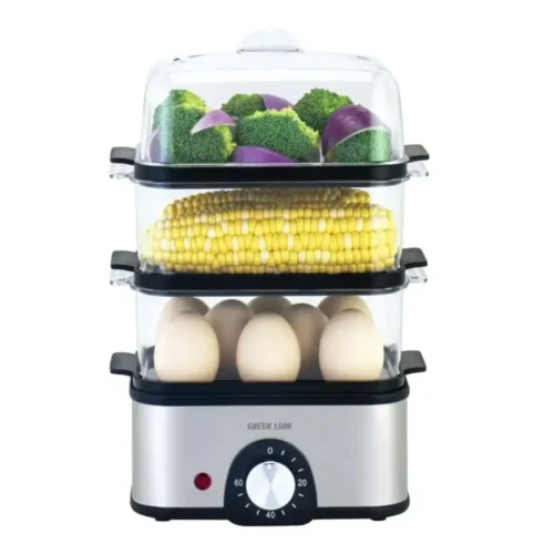 بخارپز و تخم مرغ پز سه طبقه گرین لاین Egg Cooker | Vegetable Steamer - Image 2