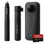 دوربین Insta360 X5 با دو نوع مونوپاد و کارت حافظه SanDisk Extreme PRO 128GB