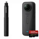 دوربین اینستا360 X5 همراه با مونوپاد محو شونده و کارت حافظه SanDisk Extreme PRO