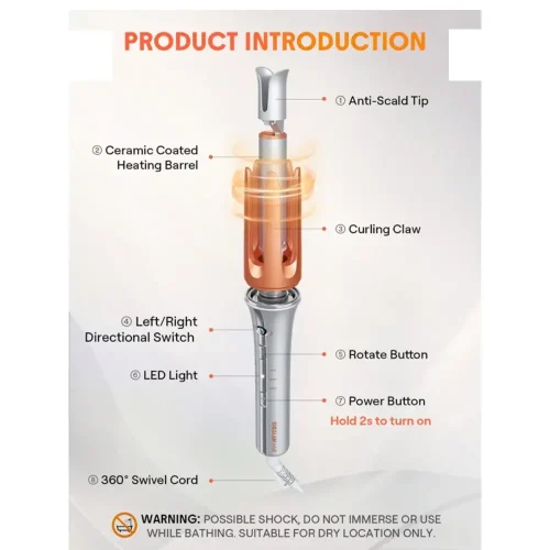 فر کننده مو شیگلم مدل It-Curl One-Touch Instant Curler سایز 32میلی متر - Image 4
