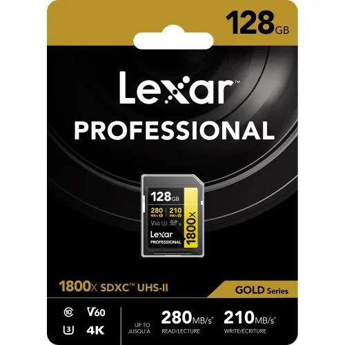 کارت حافظه 128 گیگ لکسار سری طلایی Lexar 128GB – 1800x UHS-II - Image 2