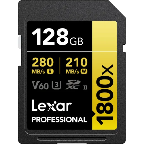 کارت حافظه 128 گیگ لکسار سری طلایی Lexar 128GB – 1800x UHS-II - Image 1
