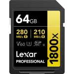 کارت حافظه 64 گیگ لکسار سری طلایی Lexar 64GB - 1800x UHS-II