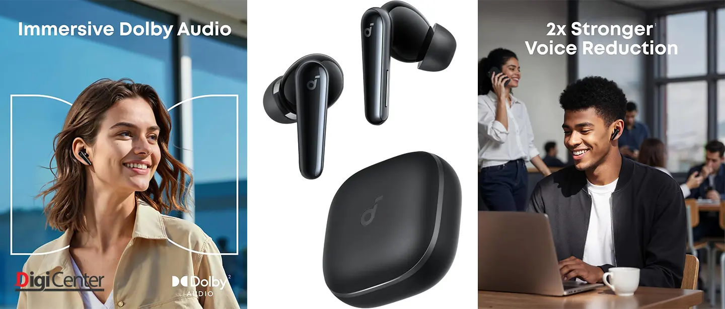کیفیت صدای دالبی و کاهش دوبرابری نویز در هندزفری Soundcore Liberty 5