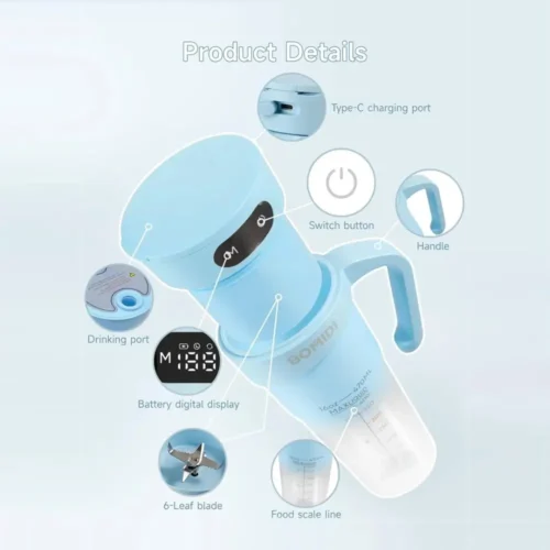 مخلوط کن قابل حمل شیائومی Bomidi JB01 با ظرفیت 470 میلی‌لیتر - Image 2