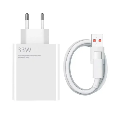 شارژر شیائومی 33W دو پین همراه با کابل تایپ سی اورجینال - Image 1