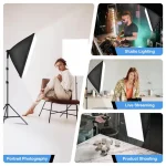 كيت تک شاخه ويديو لامپ به همراه سافت باكس دياموند و پايه - Image 4