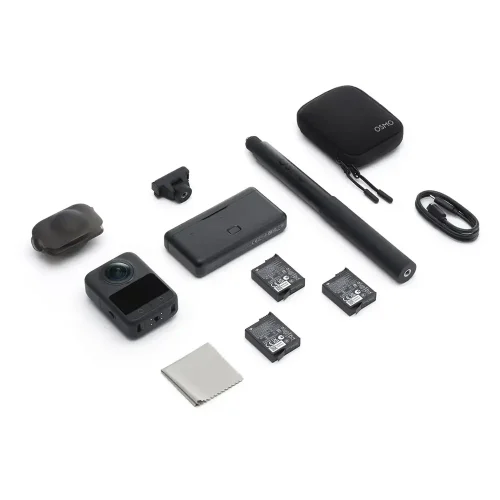 اقلام داخل جعبه دوربین DJI Osmo 360 Adventure Combo