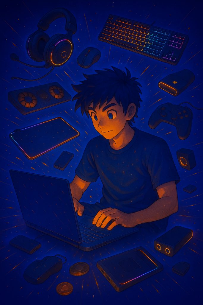 تصویر مفهومی لوازم جانبی ضروری لپ‌تاپ گیمینگ