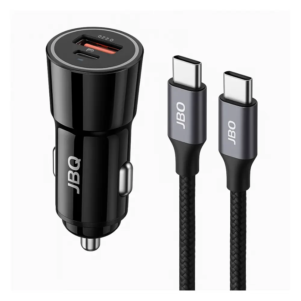 شارژر فندکی فلزی JBQ مدل C756962 با دو خروجی سریع PD و QC