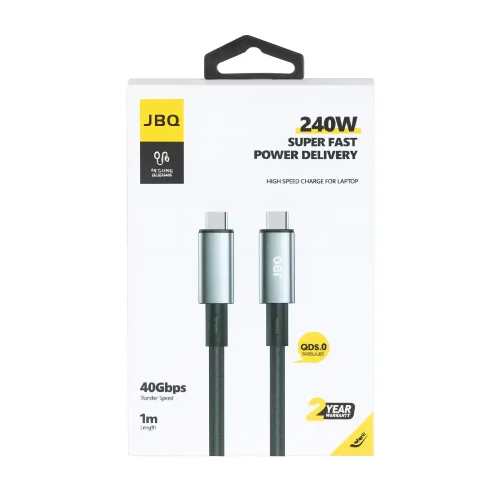کابل سوپر فست شارژ تایپ‌ سی به تایپ‌ سی 240 وات JBQ مدل PCA-24 - Image 2