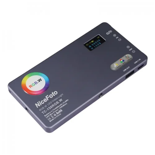 نور ثابت ال ای دی نایس فتو NiceFoto TC-158RGB.W RGB LED video light - Image 5