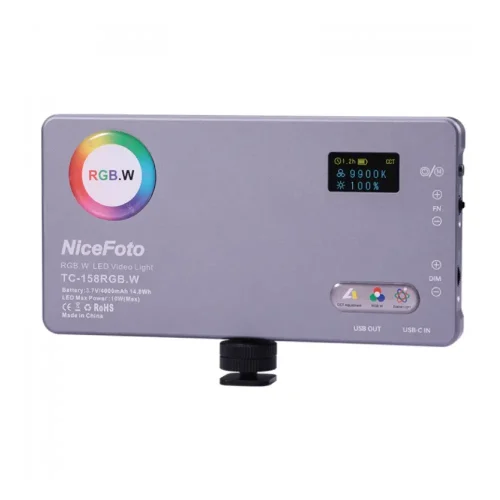 نور ثابت ال ای دی نایس فتو NiceFoto TC-158RGB.W RGB LED video light - Image 4