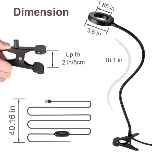 رینگ لایت مدل گیره ای 3.5 اینچی Professional Live Stream Ring Light - Image 3
