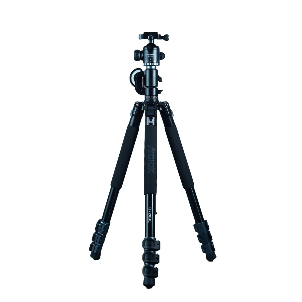 تصویر سه پایه دوربین آراروکس Ararox Q728BL Camera Tripod با هد بال و پایه های تلسکوپی، مناسب عکاسی و فیلمبرداری حرفه ای