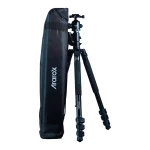 نمای سه پایه دوربین آراروکس Ararox Q728BL Camera Tripod در کنار کیف حمل مخصوص، مناسب جابجایی آسان و استفاده در پروژه های عکاسی و فیلمبرداری