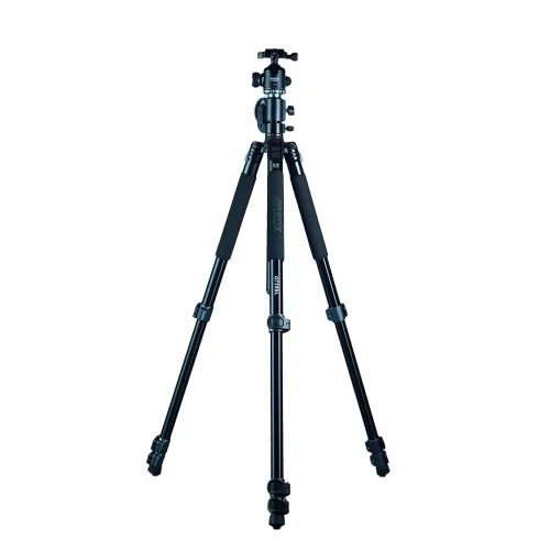 تصویر نمای کامل سه پایه دوربین آراروکس Ararox Q728BL Camera Tripod با پایه های باز شده و ستون مرکزی قابل تنظیم، مناسب عکاسی و فیلمبرداری حرفه ای