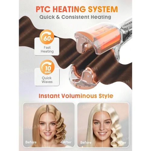 دستگاه فر مو ساحلی شیگلم Sheglam مدل Beach Babe Hair Waver سایز 19 میلی متری - Image 10