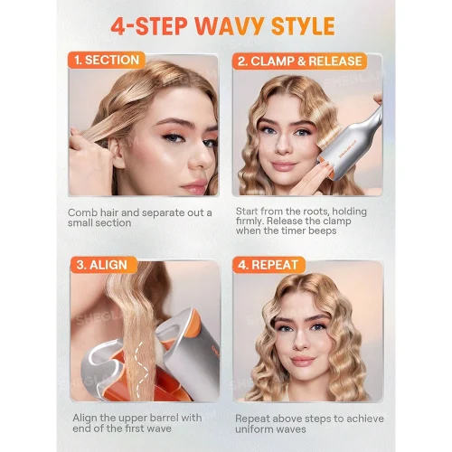 دستگاه فر مو ساحلی شیگلم Sheglam مدل Beach Babe Hair Waver سایز 19 میلی متری - Image 8