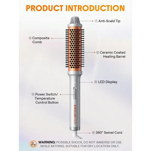 برس حرارتی شیگلم Sheglam مدل It‑Curl UK Plug سایز 32 میلی متر - Image 8
