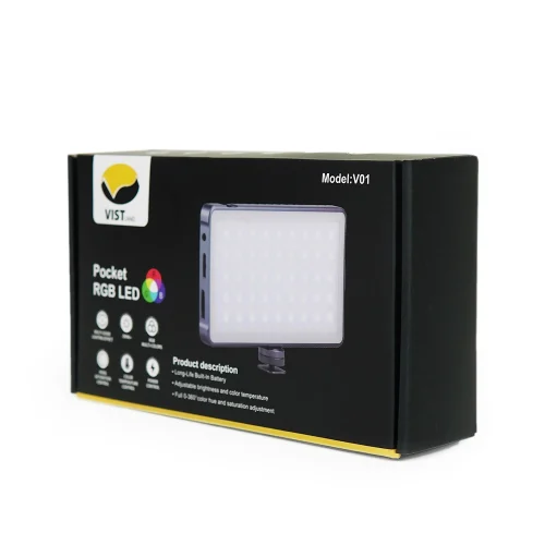 نور ثابت ال ای دی ویست لند Vistland V01 RGB LED video light - Image 6