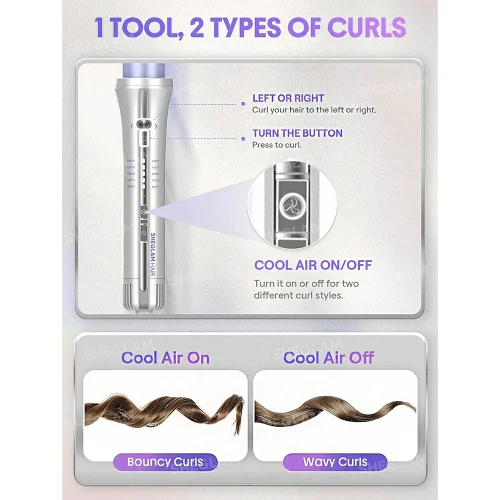 حالت دهنده مو شیگلم  Sheglam مدل Cool Lock Airflow Styler سایز 25 میلی متر - Image 3